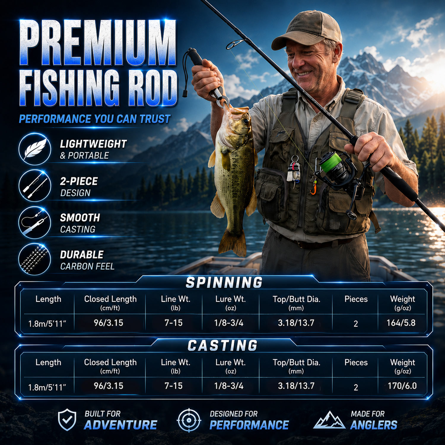Canna da Pesca Sougayilang 1,8 - Fishing Boat Fiberglass recensione e prezzo