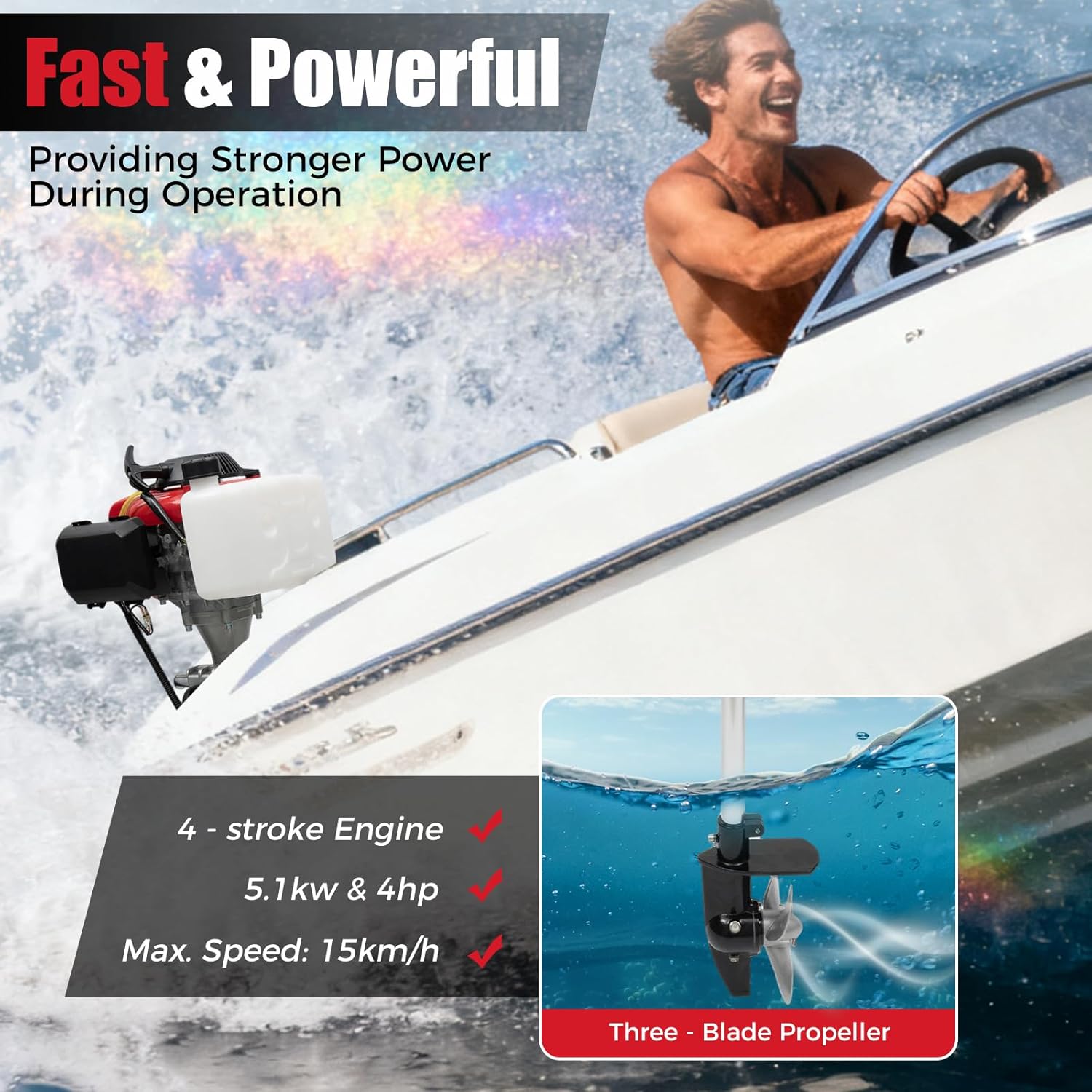 Motore fuoribordo da 4 CV, mot - Fishing Boat Outboard Motor recensione e prezzo